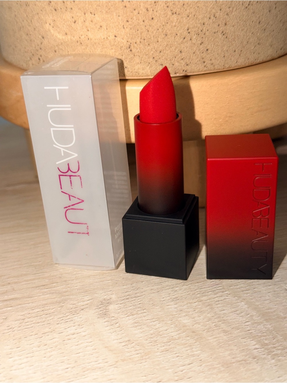 HUDA BEAUTY Matte Lipstick FULL SIZE- Vibrant Red/El Cinco